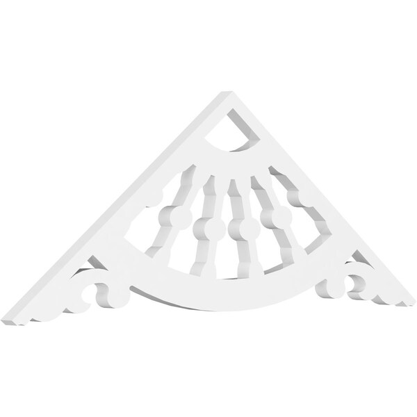 Ekena Millwork Pitch Wagon Wheel Architectural Grade PVC Gable Pediment, 36"W x 13 1/2"H x 1"P (9/12) GPP036X014X100WAG - main